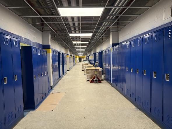 CHS - Spray Painting Lockers in Progress