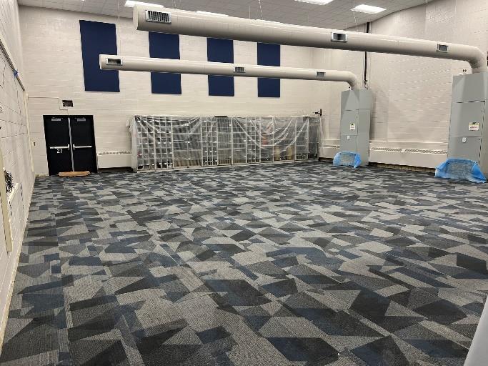 CHS - Band Room Carpet Install in Progress