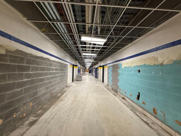 CHS - Area F Corridor Flooring Demo in Progress