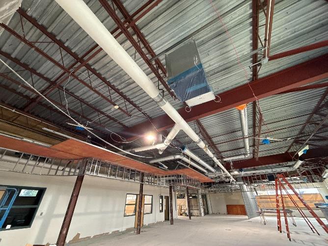 CHS - Media Center Ceiling Baffle System in Progress