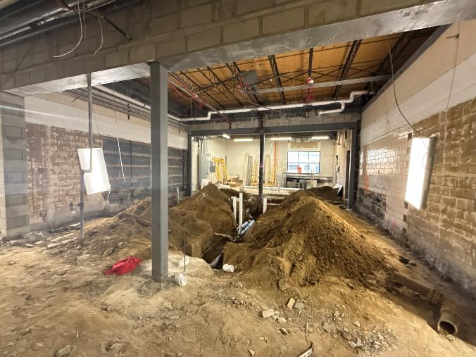 CHS - Auditorium Lobby Bathroom Plumbing in Progress