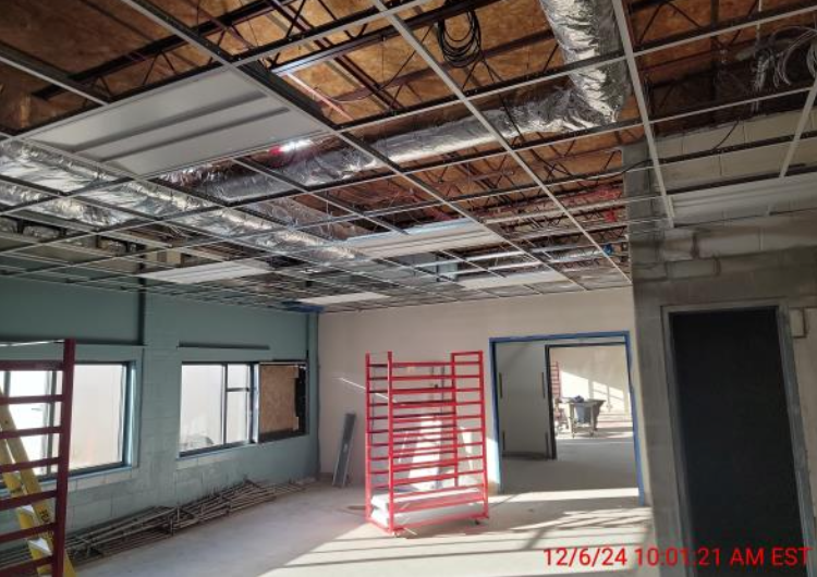 ECC - Interior Ceiling Grid & Lighting in Progress