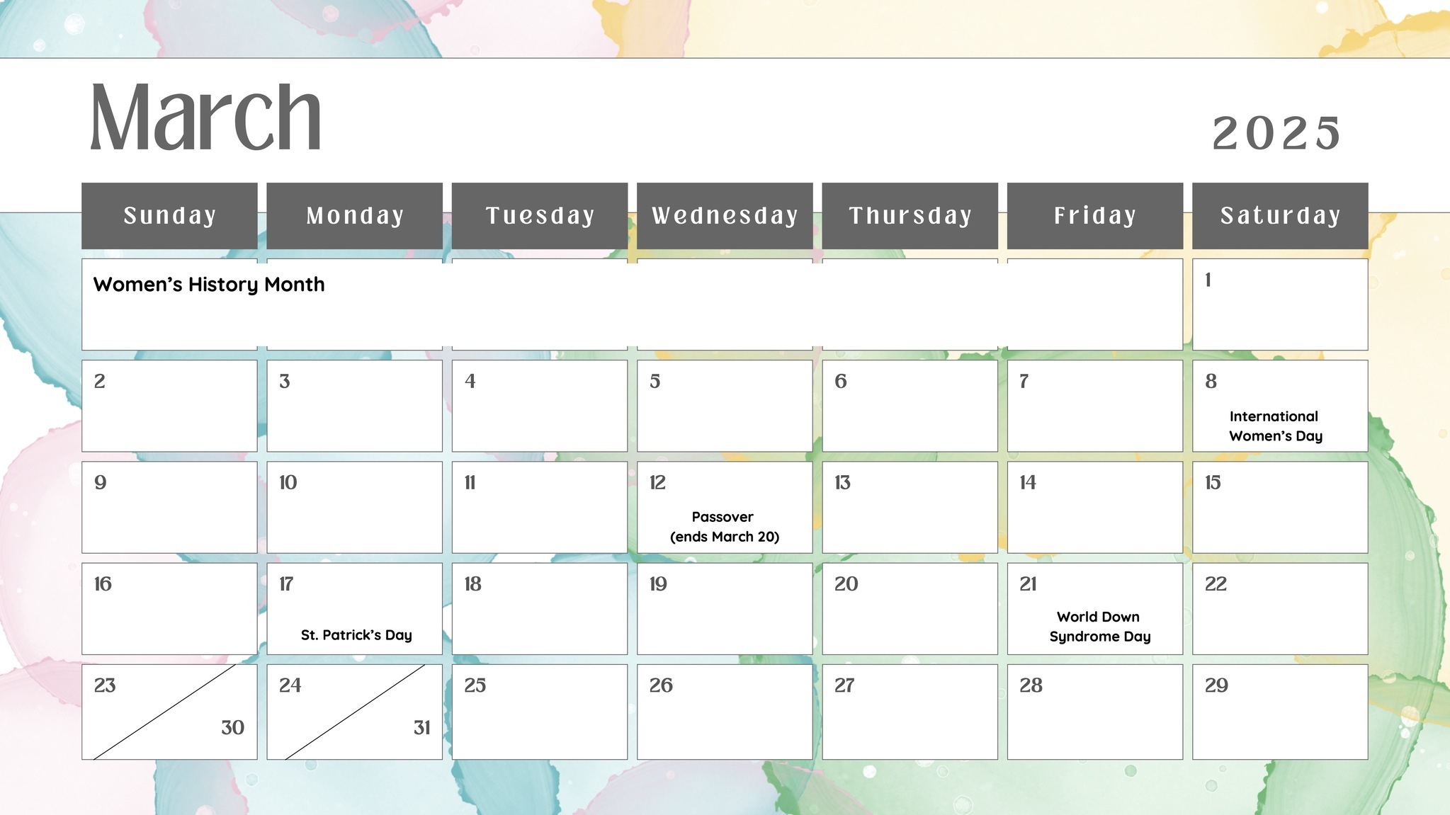 March_DIB Calendar